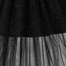 Monnalisa-Girls Black Glitter Tulle Skirt | Childrensalon Outlet