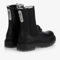 موناليزا-بوت جلد لون أسود للبنات | Childrensalon Outlet