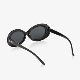 Monnalisa-Girls Black Oval Diamanté Sungalsses | Childrensalon Outlet