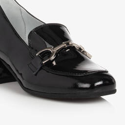 Monnalisa-Черные лоферы из лакированной кожи | Childrensalon Outlet