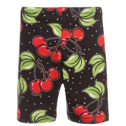 Monnalisa-ليغنغز جيرسي لون أسود وأحمر للبنات | Childrensalon Outlet