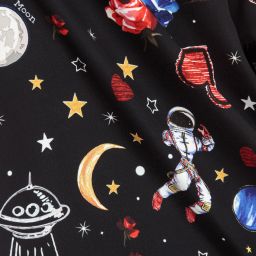 Monnalisa-Girls Black Space Dress | Childrensalon Outlet