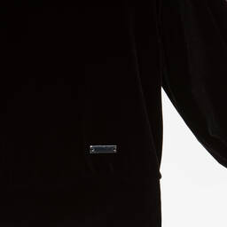 Monnalisa Chic-Girls Black Velour & Tulle Hoodie | Childrensalon Outlet