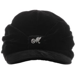 Monnalisa-Girls Black Velvet Cap | Childrensalon Outlet