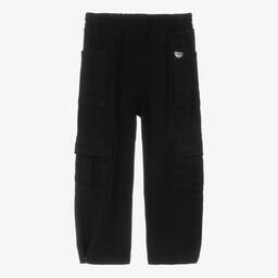 Monnalisa-بنطلون كارغو ليوسيل تويل لون أسود للبنات | Childrensalon Outlet
