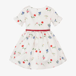 Monnalisa-Платье из атласного твила с цветочным узором для девочек | Childrensalon Outlet