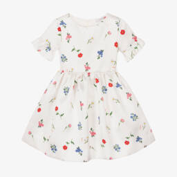Monnalisa-Платье из атласного твила с цветочным узором для девочек | Childrensalon Outlet