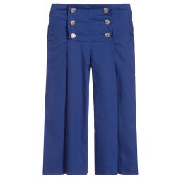 Monnalisa-Girls Blue Cotton Culottes | Childrensalon Outlet
