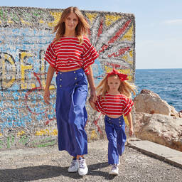 Monnalisa-Girls Blue Cotton Culottes | Childrensalon Outlet
