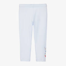 Monnalisa-ليغنغز قطن جيرسي لون أزرق فاتح للبنات | Childrensalon Outlet