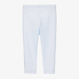 Monnalisa-ليغنغز قطن جيرسي لون أزرق فاتح للبنات | Childrensalon Outlet