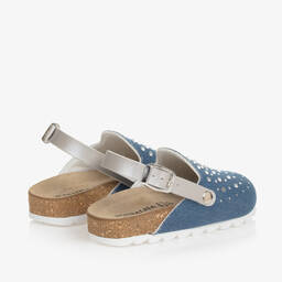 Monnalisa-Girls Blue Denim & Diamanté Sandals | Childrensalon Outlet