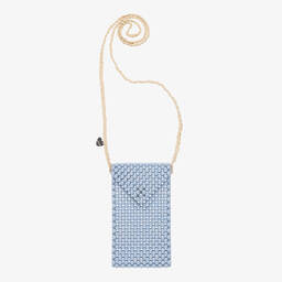 Monnalisa-Girls Blue Faux Pearl Bag (19cm) | Childrensalon Outlet