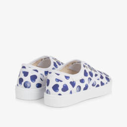 Monnalisa-Girls Blue Heart Cotton Sneakers | Childrensalon Outlet