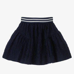 Monnalisa-Girls Blue Logo Jacquard Skirt | Childrensalon Outlet