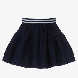 Monnalisa-Girls Blue Logo Jacquard Skirt | Childrensalon Outlet