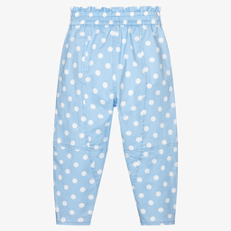 Monnalisa-Girls Blue Polka Dot Trousers | Childrensalon Outlet