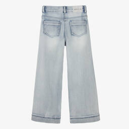 Monnalisa Chic-Girls Blue Rhinestone Wide Leg Jeans | Childrensalon Outlet