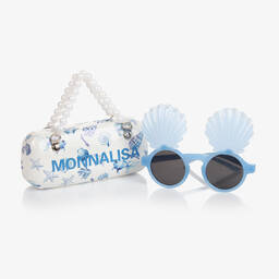 Monnalisa-Girls Blue Seashell Sunglasses | Childrensalon Outlet