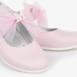 Monnalisa-Girls Blush Tulle Bow Flats | Childrensalon Outlet