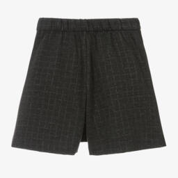 Monnalisa-Girls Charcoal Patterned Milano Skort | Childrensalon Outlet