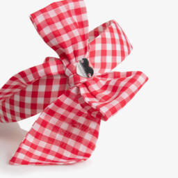 Monnalisa-Girls Cherry Plaid Bow Headband | Childrensalon Outlet