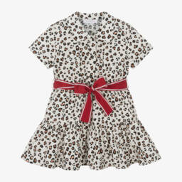 Monnalisa-Girls Classic Ivory Leopard Dress | Childrensalon Outlet