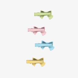 Monnalisa-مشابك شعر بناتية بنقاط ملونة وربطة | Childrensalon Outlet