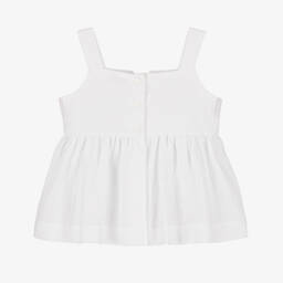 Monnalisa-Girls Cotton Blouse with Red Bow | Childrensalon Outlet