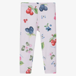 Monnalisa-Girls Cotton Floral & Fruit Tights | Childrensalon Outlet