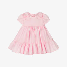 Monnalisa-Girls Cotton Poplin Bow Frock | Childrensalon Outlet