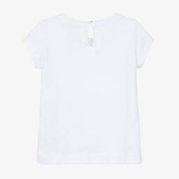 Monnalisa-Girls Cotton Tee with White Bow | Childrensalon Outlet