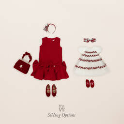 Monnalisa-Girls Cream Tulle and Plaid Dress | Childrensalon Outlet