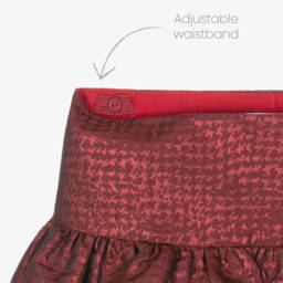 Monnalisa-Girls Crimson Satin Patterned Skirt | Childrensalon Outlet