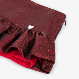 Monnalisa-Girls Crimson Satin Patterned Skirt | Childrensalon Outlet