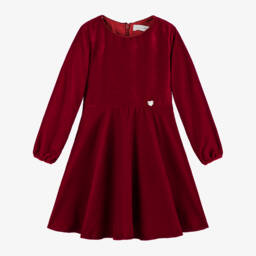 Monnalisa-فستان مخمل لون أحمر | Childrensalon Outlet