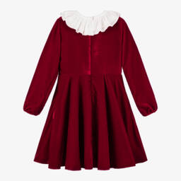 Monnalisa-فستان مخمل لون أحمر | Childrensalon Outlet