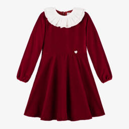 Monnalisa-فستان مخمل لون أحمر | Childrensalon Outlet