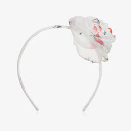 Monnalisa-Girls Delicate White Blossom Band | Childrensalon Outlet