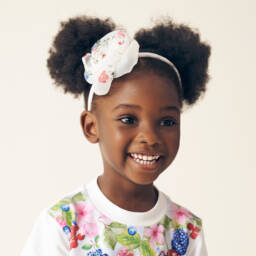 Monnalisa-Girls Delicate White Blossom Band | Childrensalon Outlet