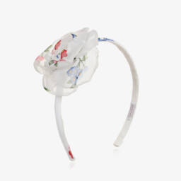 Monnalisa-Girls Delicate White Blossom Band | Childrensalon Outlet