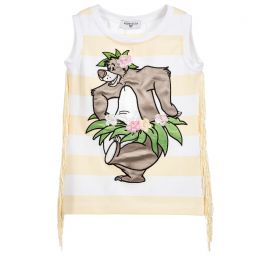 Monnalisa Bimba-توب قطن بطبعة جانغل بوك لون أصفر | Childrensalon Outlet