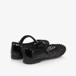 Monnalisa-حذاء مسطح أنيق للبنات باللون الأسود | Childrensalon Outlet