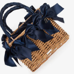 Monnalisa-Girls Elegant Blue Ribbon Handbag | Childrensalon Outlet