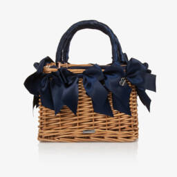 Monnalisa-Girls Elegant Blue Ribbon Handbag | Childrensalon Outlet