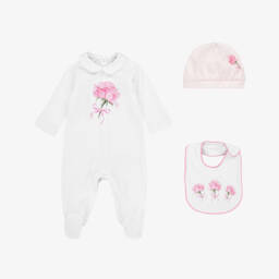 Monnalisa-طقم قطني فاخر للبنات بلون الورد | Childrensalon Outlet