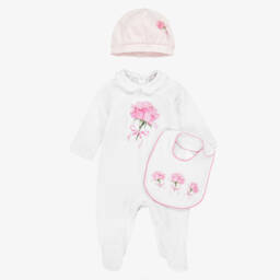 Monnalisa-طقم قطني فاخر للبنات بلون الورد | Childrensalon Outlet