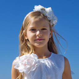 Monnalisa-Элегантная белая повязка с цветами для девочек | Childrensalon Outlet