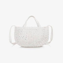 Monnalisa-Girls Elegant White Straw Purse | Childrensalon Outlet