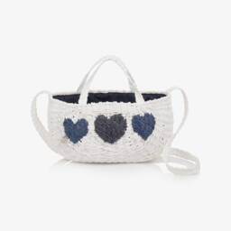 Monnalisa-Girls Elegant White Straw Purse | Childrensalon Outlet
